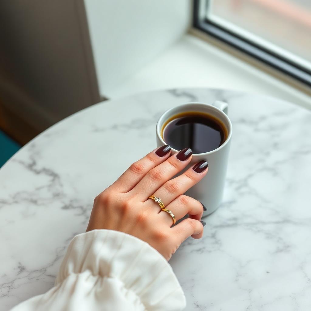 Deep chocolate, glossy pour.